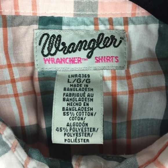 Wrangler Wrancher Pearl Snap Plaid Sleeveless Western Shirt Women's Large L EUC - Picture 11 of 11